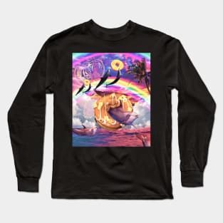 Rainbow Dolphin - Donut With Spirit Tiger Long Sleeve T-Shirt